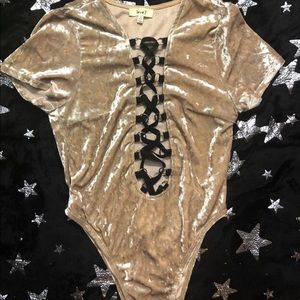 Velvet body suit